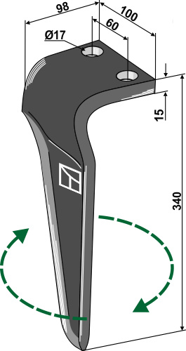 Rotorharvetand, højre