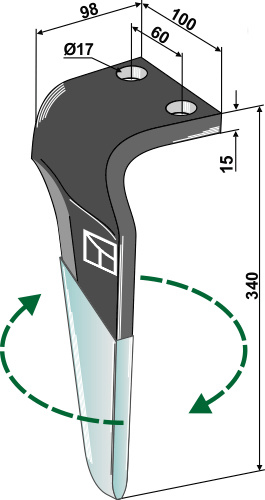 Rotorharvetand (DURAFACE), højre