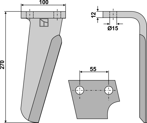 Rotorharvetand, højre