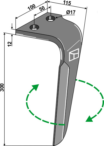 Rotorharvetand, højre