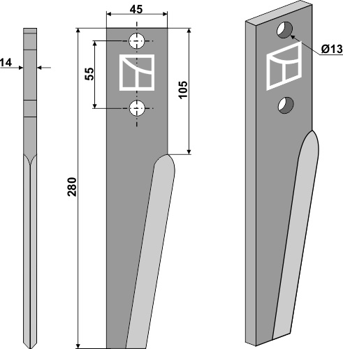Rotorharvetand 280mm