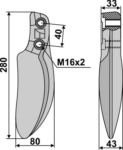 Fræserkniv 280mm