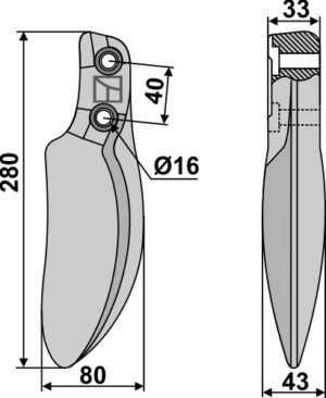 Fræserkniv 280mm