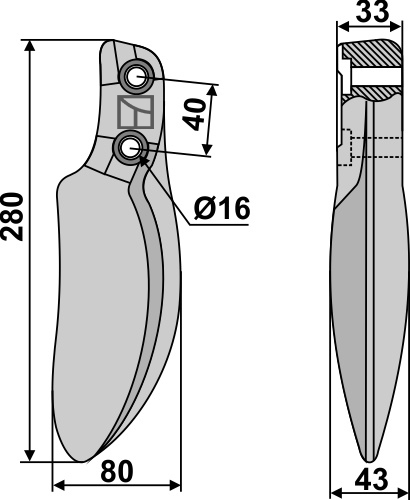 Fræserkniv 280mm
