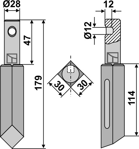 Fræserkniv 179mm