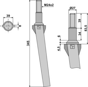 Rotorharvetand 345mm