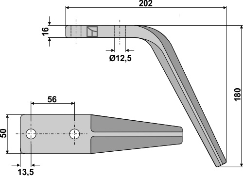 Rotorharvetand 180mm