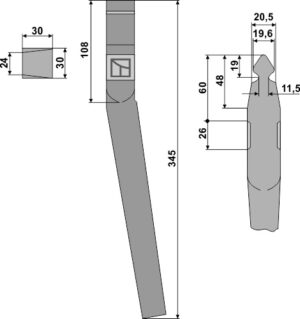 Rotorharvetand 345mm