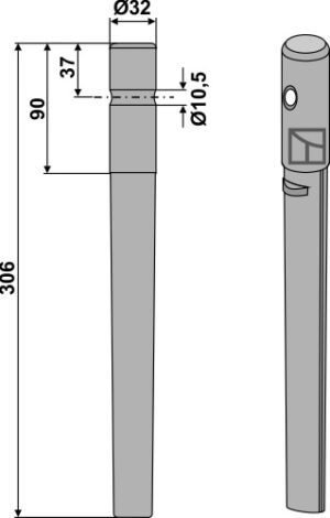 Rotorharvetand 306mm