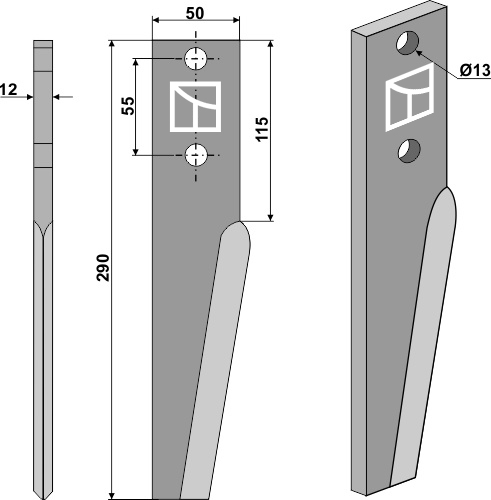 Rotorharvetand 290mm
