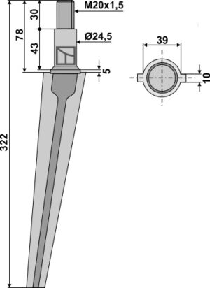 Rotorharvetand 322mm