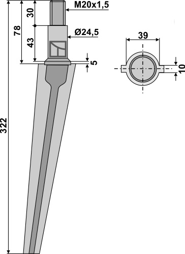 Rotorharvetand 322mm