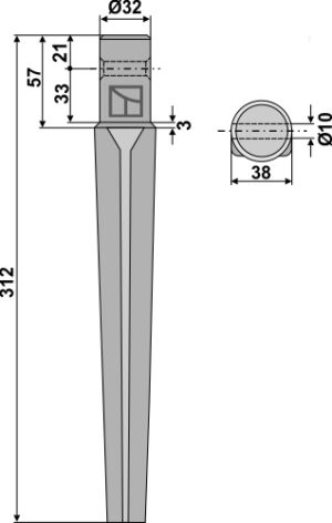 Rotorharvetand 312mm