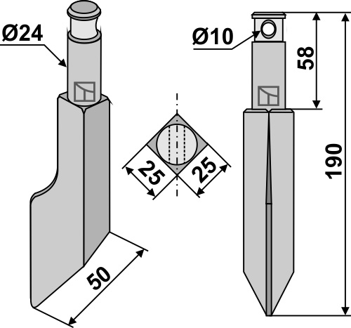 Fræserkniv 190mm