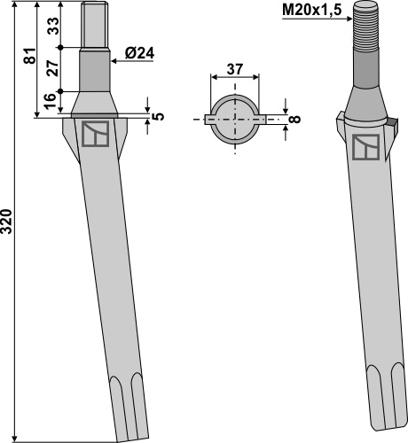 Rotorharvetand 320mm