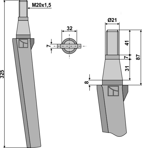 Rotorharvetand 325mm