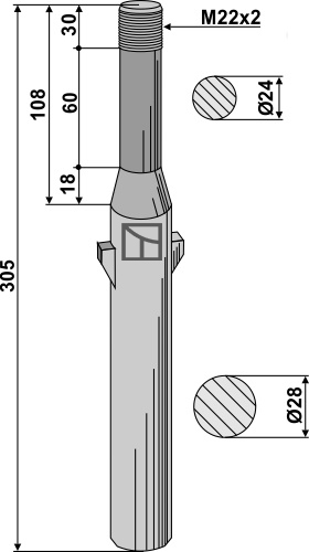 Rotorharvetand 305mm