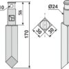 Fræserkniv 170mm