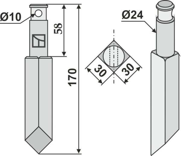 Fræserkniv 170mm