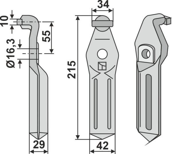 Fræserkniv 215x42mm