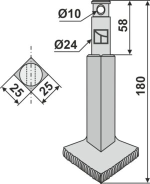 Fræserkniv 180mm