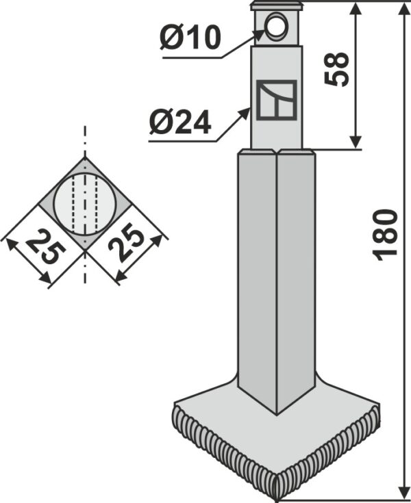 Fræserkniv 180mm
