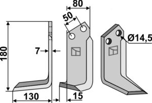 sim-09l Fræserkniv 180x80mm, venstre