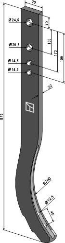 Stubharvetand - 875mm
