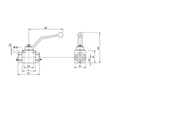 MARCHESINI 2-vejs kuglehane 3/8'' BSP (35 L/min Flowhastighed)
