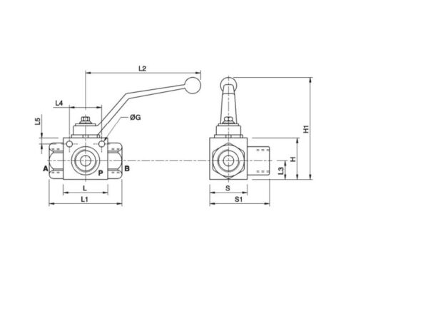 MARCHESINI 3-vejs ventil 1/4'' BSP (25 L/min Flowhastighed)
