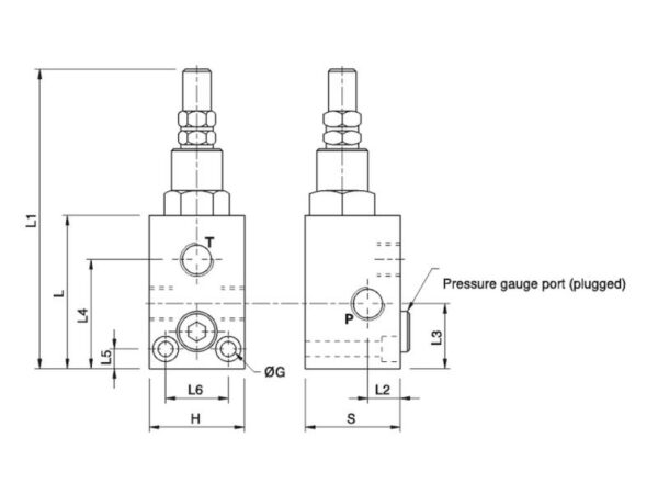 101617_pic10 MARCHESINI Hydraulisk overtryksventil direkte virkende 1/2'' BSP (70 L/min Flowhastighed)