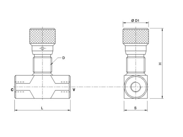 101631_pic10 MARCHESINI Hydraulisk flowventil 2 vejs 1/4'' BSP (15 L/min Flowhastighed)