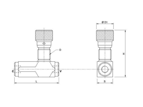 101635_pic10 MARCHESINI Hydraulisk flowventil 1 vejs 1/2'' BSP (50 L/min Flowhastighed)
