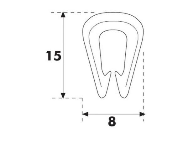 Kantliste (Sort) 1 - 4mm x 1M