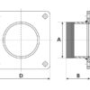 Flange Kvadratisk m/gevind 4'' BSPT (100mm) (galvaniseret)