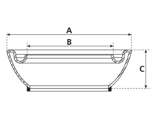 Blændkugle m/lukkebeslag - Han - 6'' (159mm) (galvaniseret)