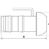 Kobling m/slangestuds og håndtag - Han 6'' (159mm) x6'' (150mm) (galvaniseret)