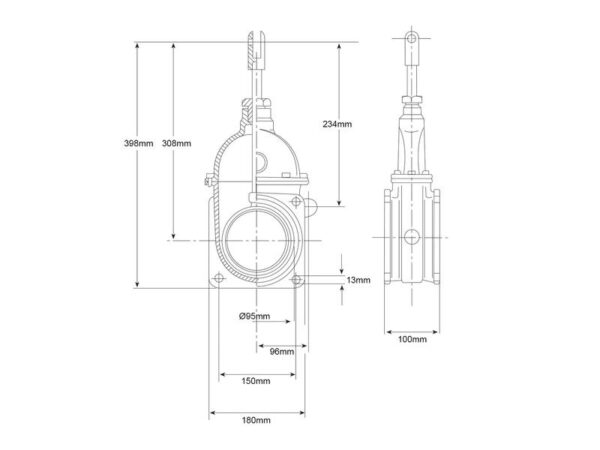 Skydeventil (flange/flange) - HD 4''