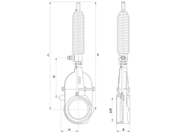 Skydeventil med Oliedæmper (m/fjeder) (gevind/gevind) 6''