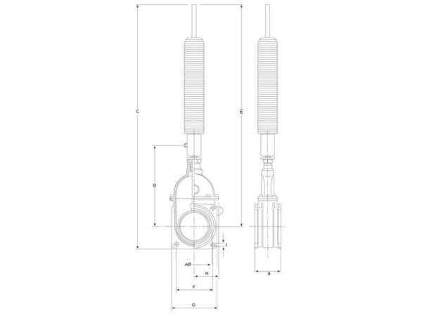 Skydeventil med Oliedæmper (m/fjeder) (flange/flange) 6''