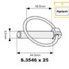 Ringsplit (rund), Stift Ø9.5mm x 44.5mm (25 stk. Agripak)