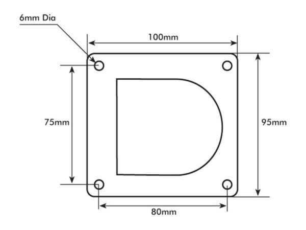 Surringsbeslag (enkelt hul) 100 x 95mm