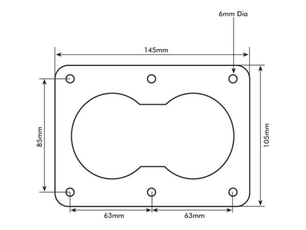 Surringsbeslag (Dobbelt) 145 x 105mm