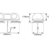 Lygtebjælke - Halogen - magnet, Længde: 420mm, 12V.