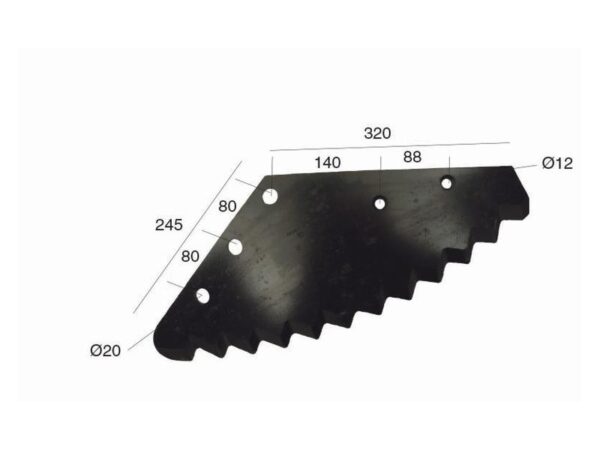 Kniv Fodervogn 543mm x 222mm x 6mm Passer til AGM, Faresin Passer til: 512006450