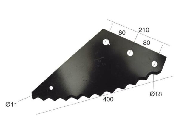 Kniv Fodervogn 435mm x 200mm x 5mm Passer til Strautmann Passer til: 60103501