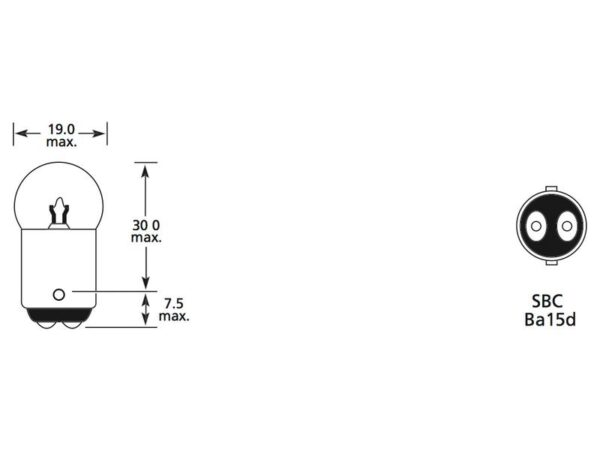 Pære R5W, 24V, 5W, BA15d (Kasse 1 stk.)