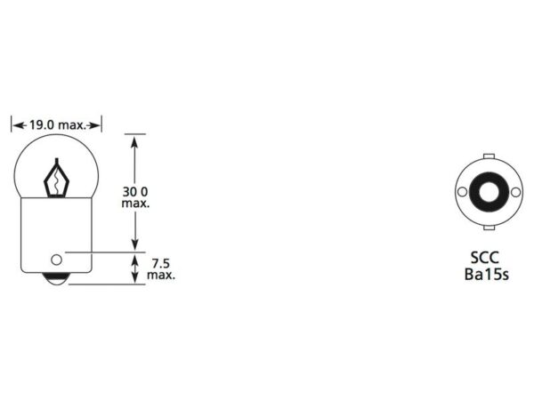 Pære R5W, 12V, 5W, BA15s (Kasse 1 stk.)