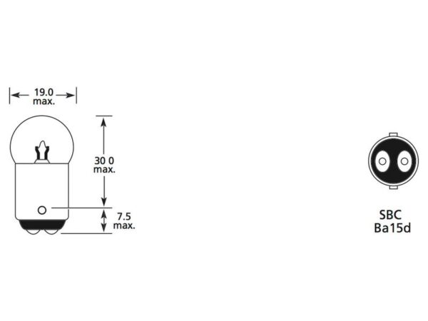 Pære R5W, 12V, 5W, BA15d (Kasse 1 stk.)