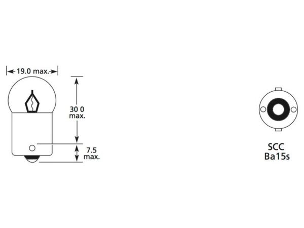 Pære R10W, 24V, 10W, BA15s (Kasse 1 stk.)